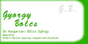gyorgy bolcs business card