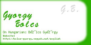 gyorgy bolcs business card